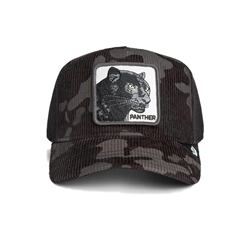 BASEBALL CAP PANTHER CAMO COLA IN VELLUTO NERO GRIGIO
